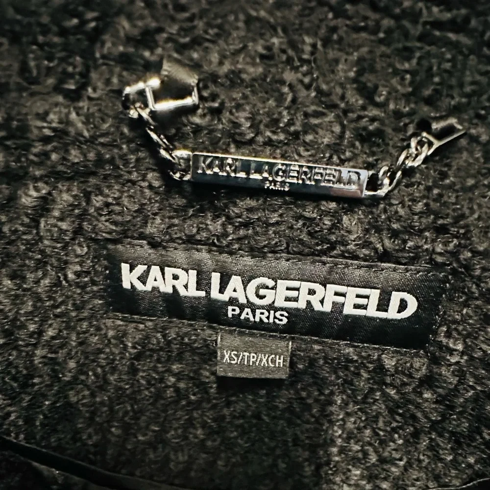 KARL LAGERFELD Black Long Double Breasted Coat